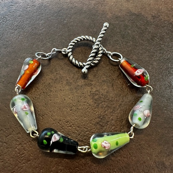 Handmade Lampwork Crystals Beaded Bracelet For Women - Picture 2 of 6